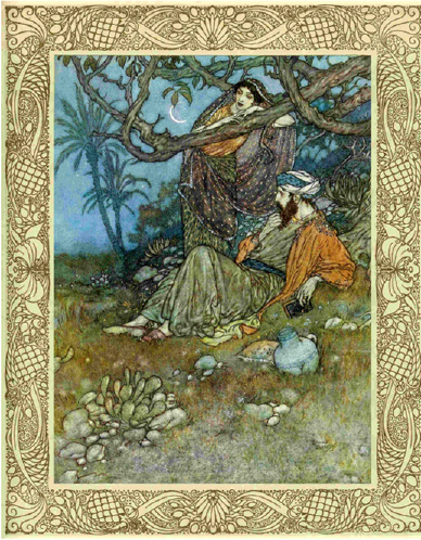 PLATE IV Illustration by Edmund Dulac (1882-1953) for quatrain 12 in FitzGerald&rsquo;s second edition, published by Hodder and Stoughton in 1909.