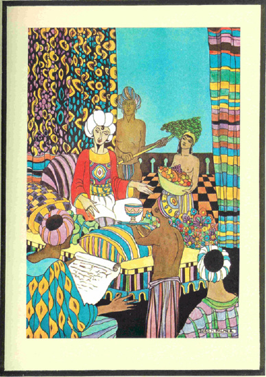 PLATE VI Illustration by Doris M. Palmer for quatrain 20 in FitzGerald&rsquo;s first edition, published by Leopold B. Hill in 1921.