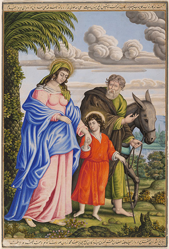 PLATE VI. “The Return from the Flight into Egypt,” Moḥammad Zamān, 1689. Harvard Art Museums/Arthur M. Sackler Museum, Gift of John Goelet, 1966.6 (https://harvardartmuseums.org/collections/object/216250). © President and Fellows of Harvard College.