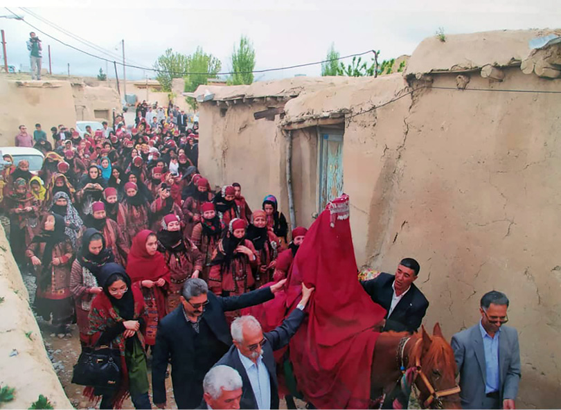 Plate I. Kurdish wedding procession in village of Lāyen-e Now, Razavi Khorasan (near Kalāt-e Nāderi), 2019. Photograph by ʿAli Ganjbaḵš, courtesy of M.-H. Papoli Yazdi.