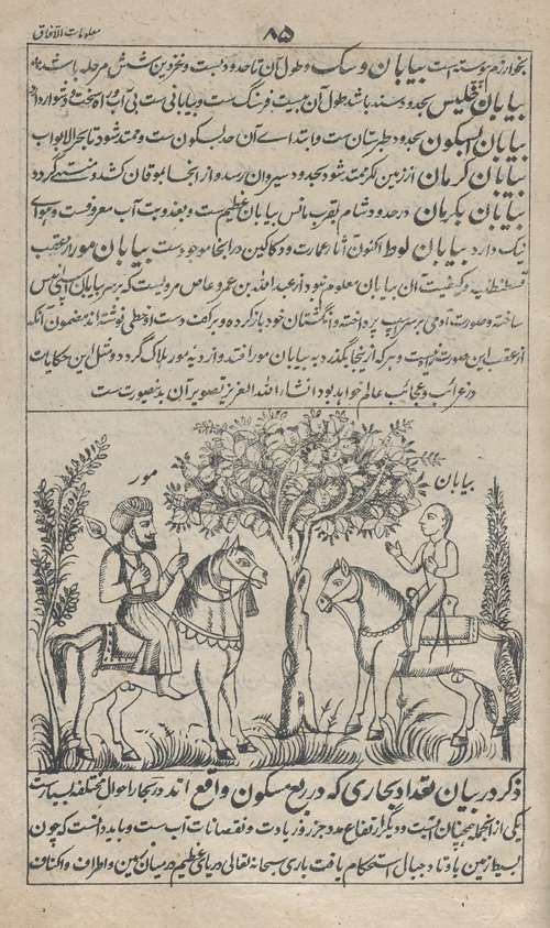 FIGURE 10. An illustration from the Maʿlumāt al-āfāq of Amin-al-Din Khan al-Ḥosayni al-Haravi; Lucknow, printing house of Munshi Nawal Kishor, 1873.